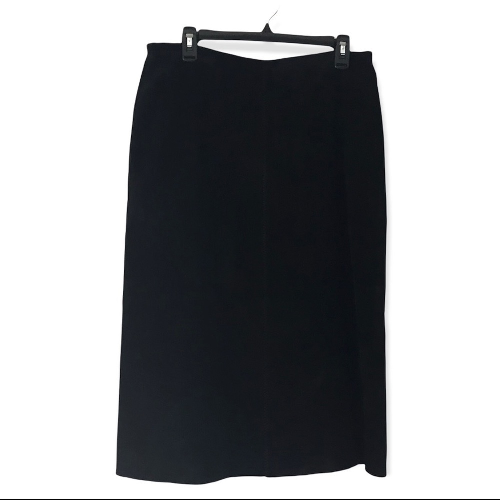 Uniform John Paul Richard Black Suede Leather MIDI Skirt. Size 10